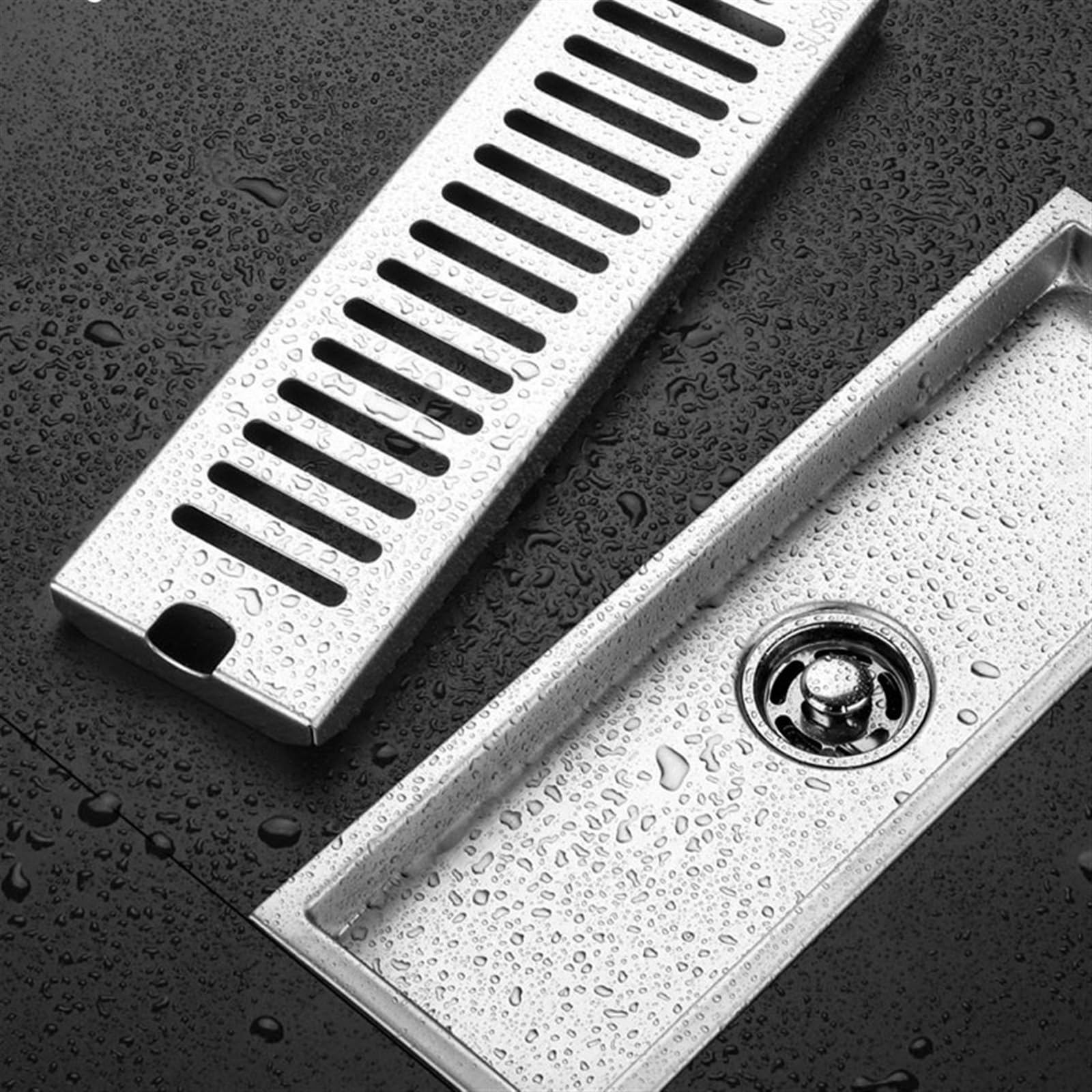 Rechteckiger Duschablauf aus Edelstahl – 130 cm Bodenablauf mit Filter für Badezimmer, Dusche und Pool – langlebiges, korrosionsbeständiges Design