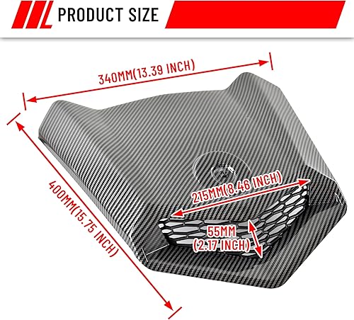 Miniatura 8 de SAUTVS Capó turbo con patrón de fibra de carbono para Can Am X3, diseño frontal de fibra de carbono Turbo Hood Scoop para Can-Am Maverick X3 XDS XRS