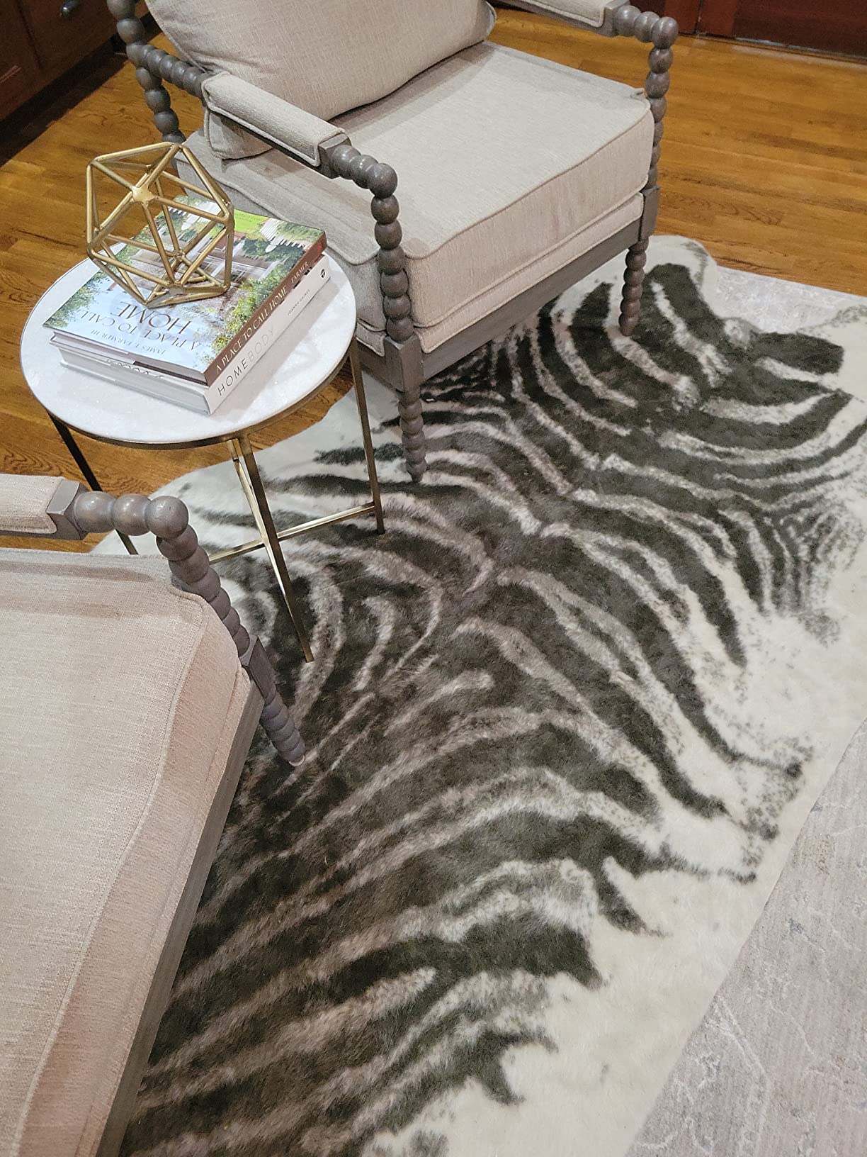 17/mo Finance Erin Gates by Momeni Acadia Zebra Grey Faux Hide Area