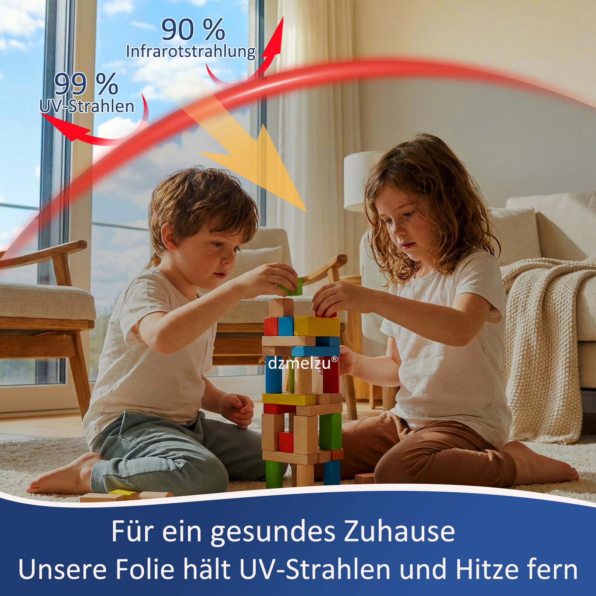 Spiegelfolie Fenster Sichtschutz Hitzeschutz 76X400CM Rückstandslos Sonnenschutzfolie Fenster innen 99% UV Schutzfolie Fensterfolie Blickdicht von aussen Kleberlos Spiegelfolie Selbstklebend