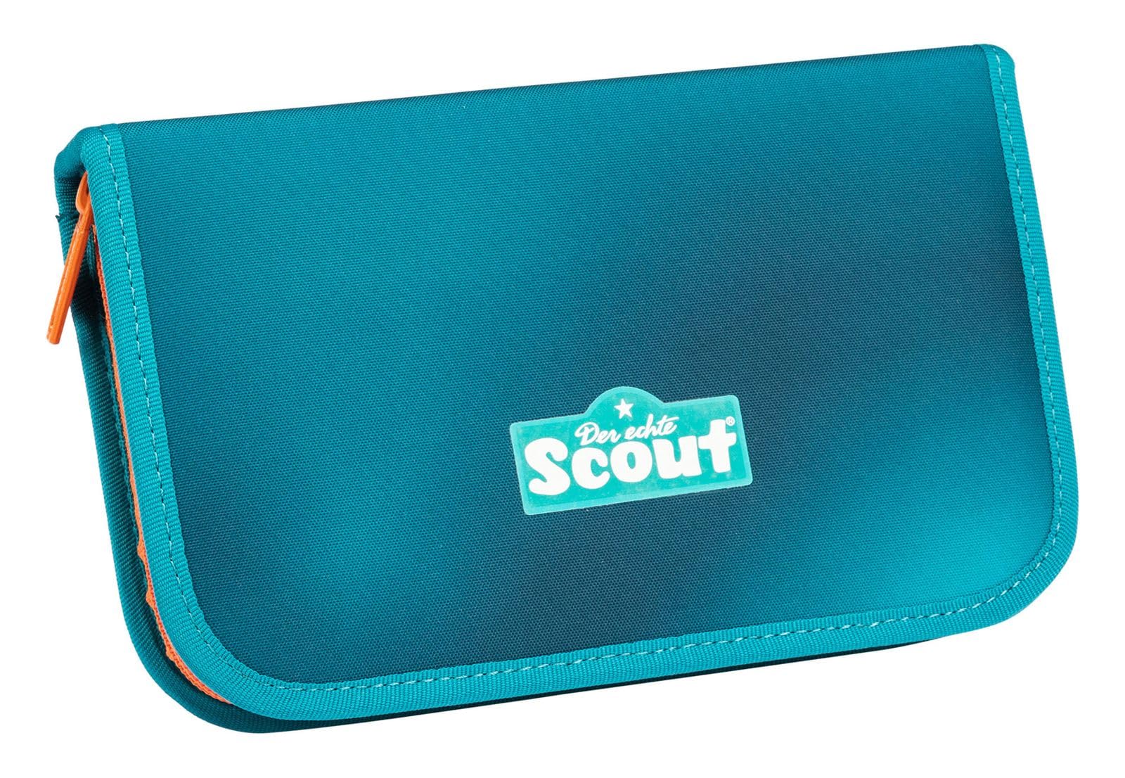 SCOUT Schulranzen Superflash Sunny II Set 4-teilig Seadragon blau