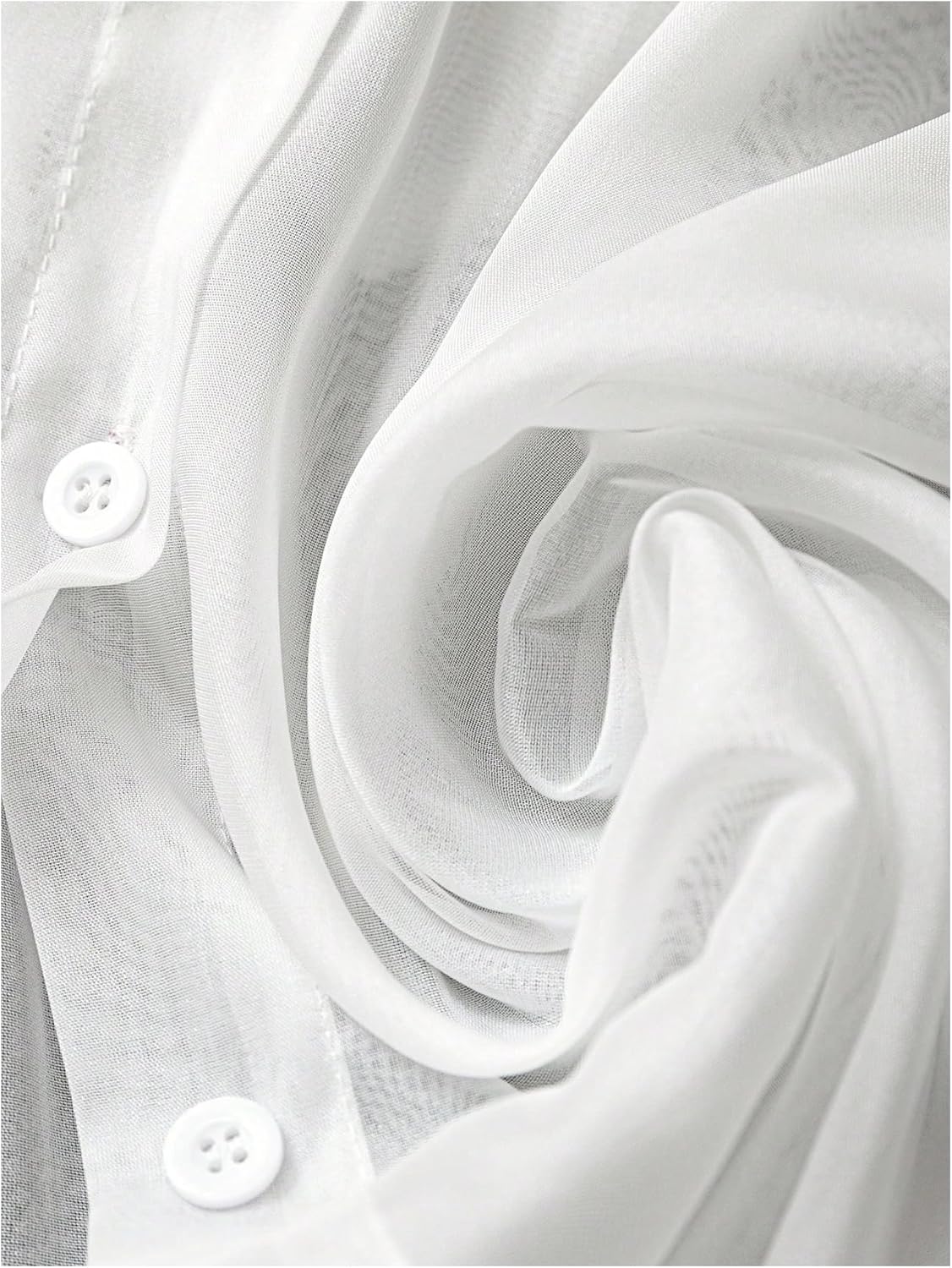 GORGLITTER Women's Plus Size Chiffon Long Sleeve Tops Blouse Dressy Casual Bow Collared Shirt Sheer Button Up Fall Top - Image 5