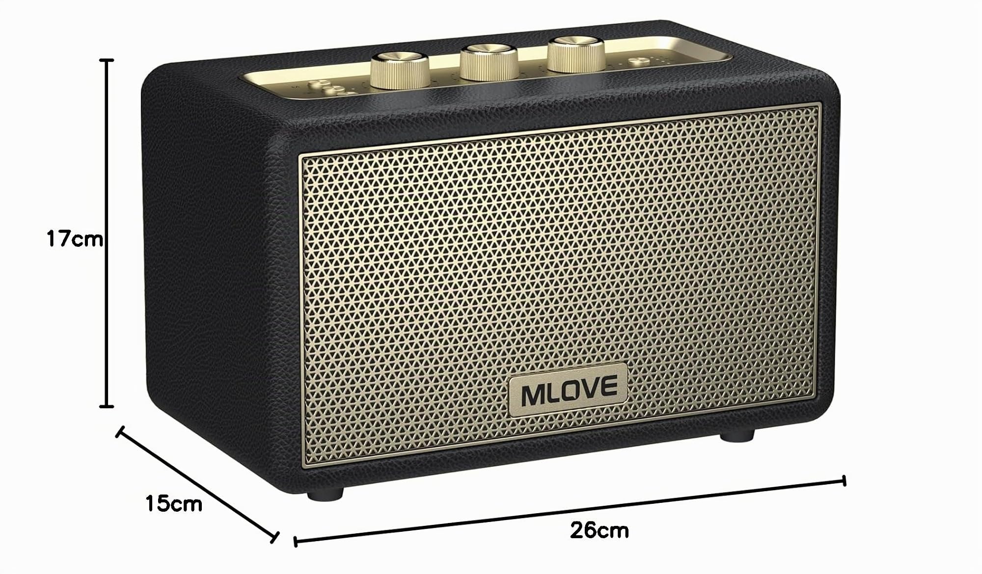 MLOVE Altoparlante Bluetooth portatile A200 con ingresso Aux, slot per schede micro SD, porta USB, subwoofer potente, accoppiamento TWS, batteria lunga e potenza di picco 80 W (nero)