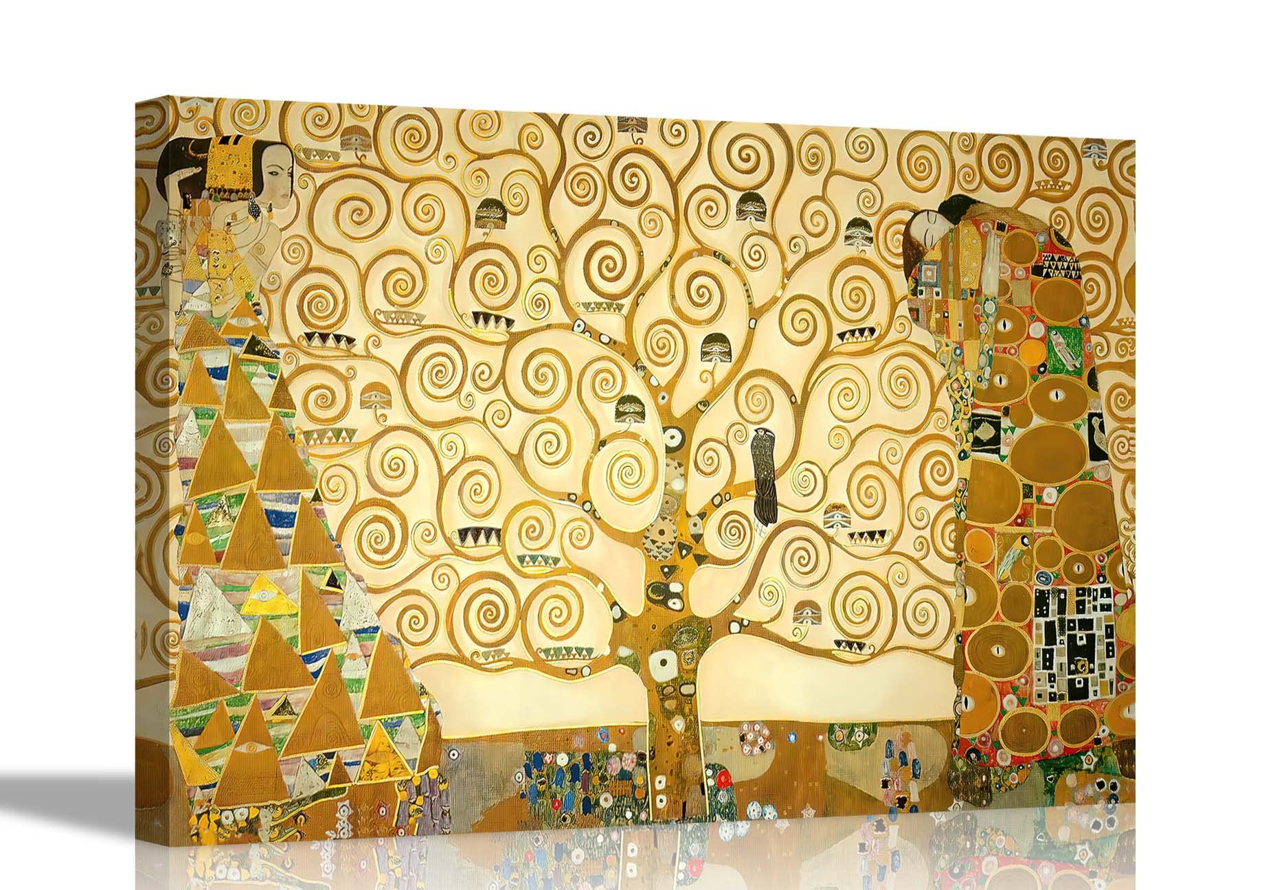 Artley Prints Gold The Tree Of Life By Gustav Klimt Abstract Canvas Prints Wall Art Pictures Hanging Artwork 76 X 50Cm (30 X 20 Inches)