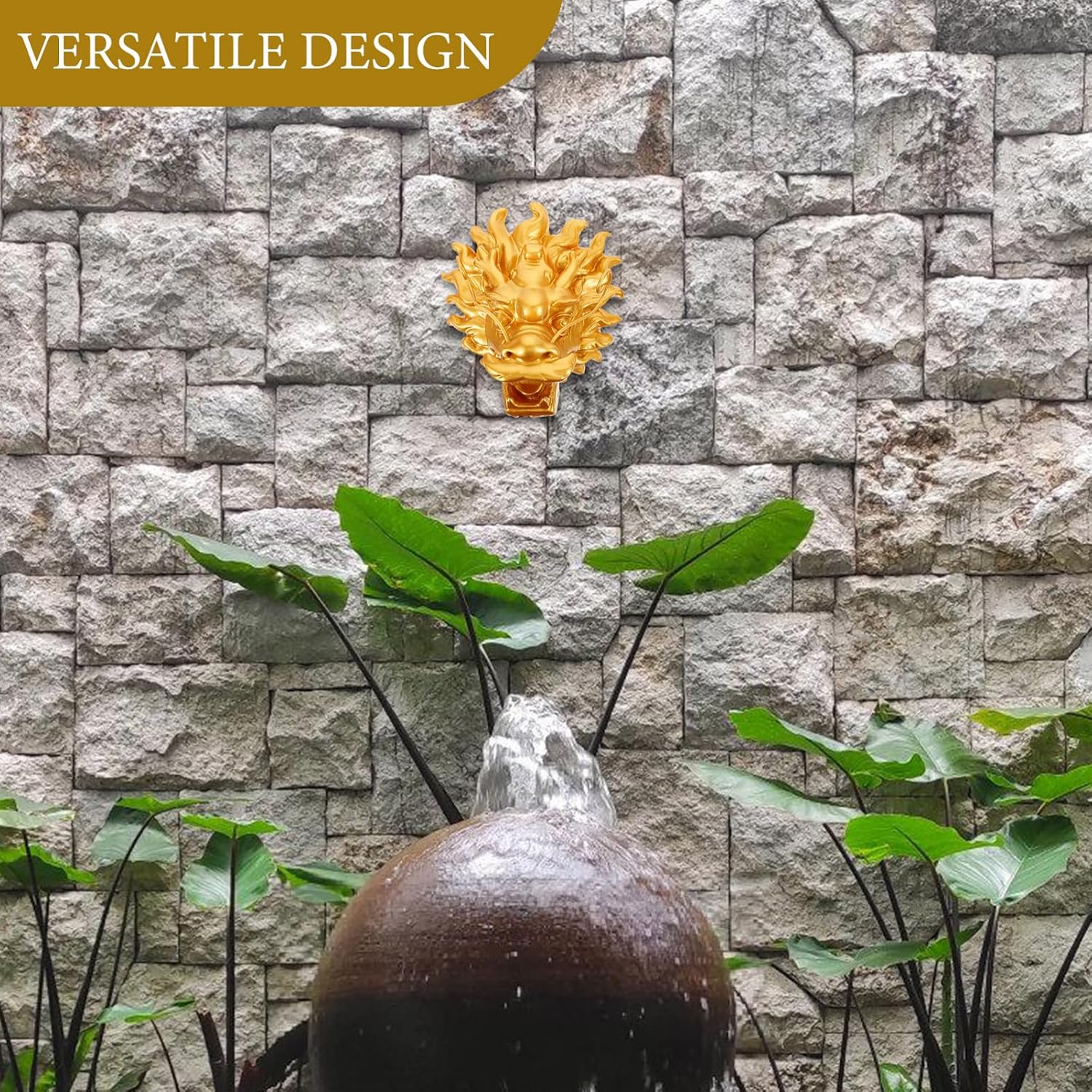Dragon Head Fountain Wall Fountain Outdoor Water Feature Decor for Gardens and Landscapes Durable Design Easy Installation Elegant Garden Decor Dragon Color
