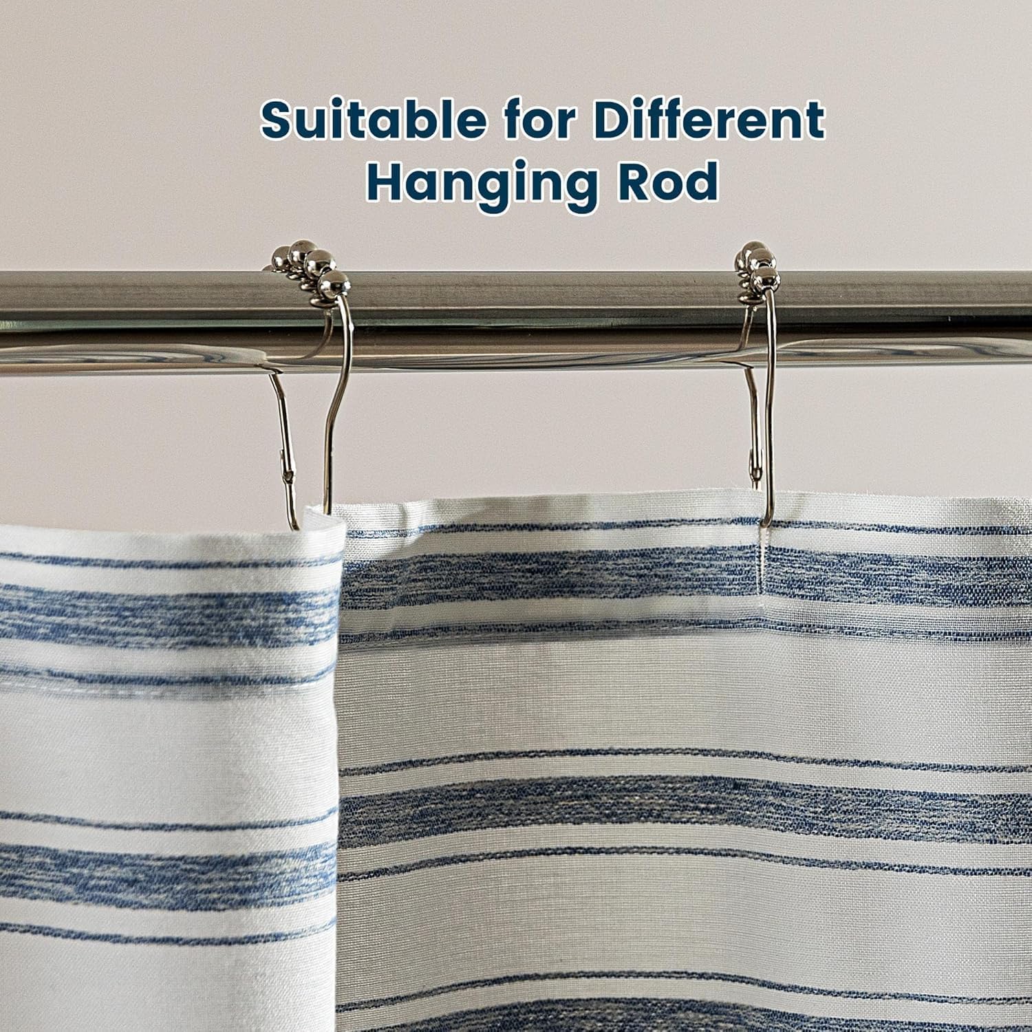 SLEEP ZONE Shower Curtain Liner, Waffle Shower Curtains for Bathroom, Heavy Duty Thick Fabric Shower Curtains - 285GSM Luxury Weighted Polyester Bath Curtain, 72" × 72" (Blue)