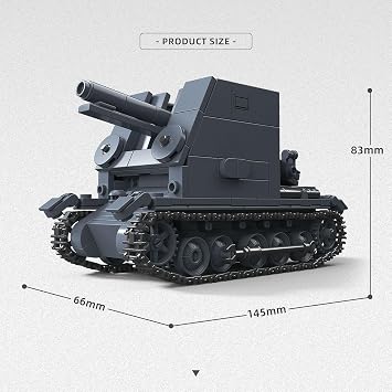 Technik Tank Building Blocks Set, 502 PCS WW2 Military Sturmpanzer I Bison Tank Building Kit, MOC Bricks Construction Toy Model, Gifts for Adults and Teens