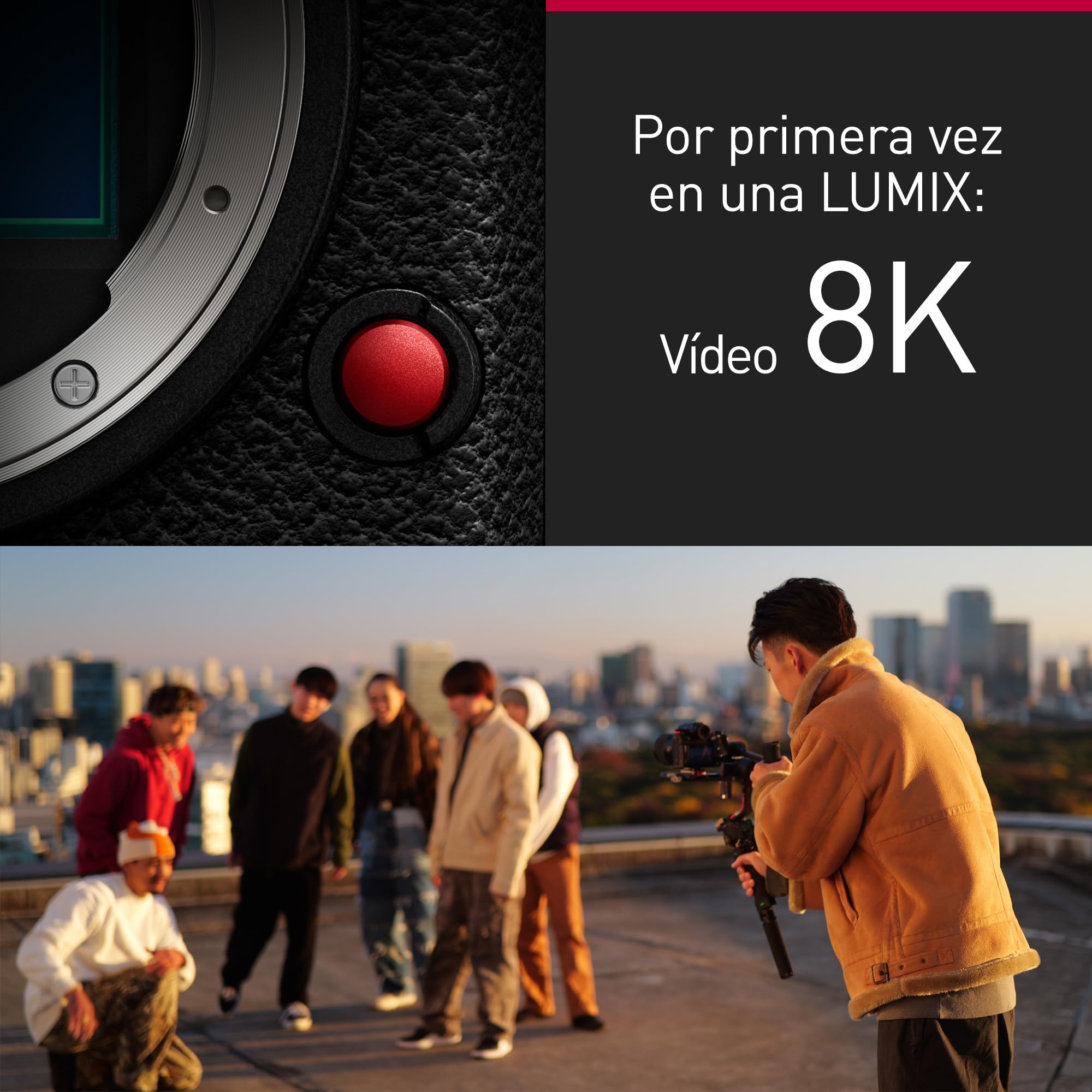 Panasonic LUMIX S1RIIE, Cámara Sin Espejo de Fotograma Completo, con Lente de 24-105 mm F4, 44 ​​MP, Vídeo 8K, IS Activo, 4:2:2 de 10 bits, 4K 120p, 60p y 6K 30p Open Gate, Montura L, Color Negro