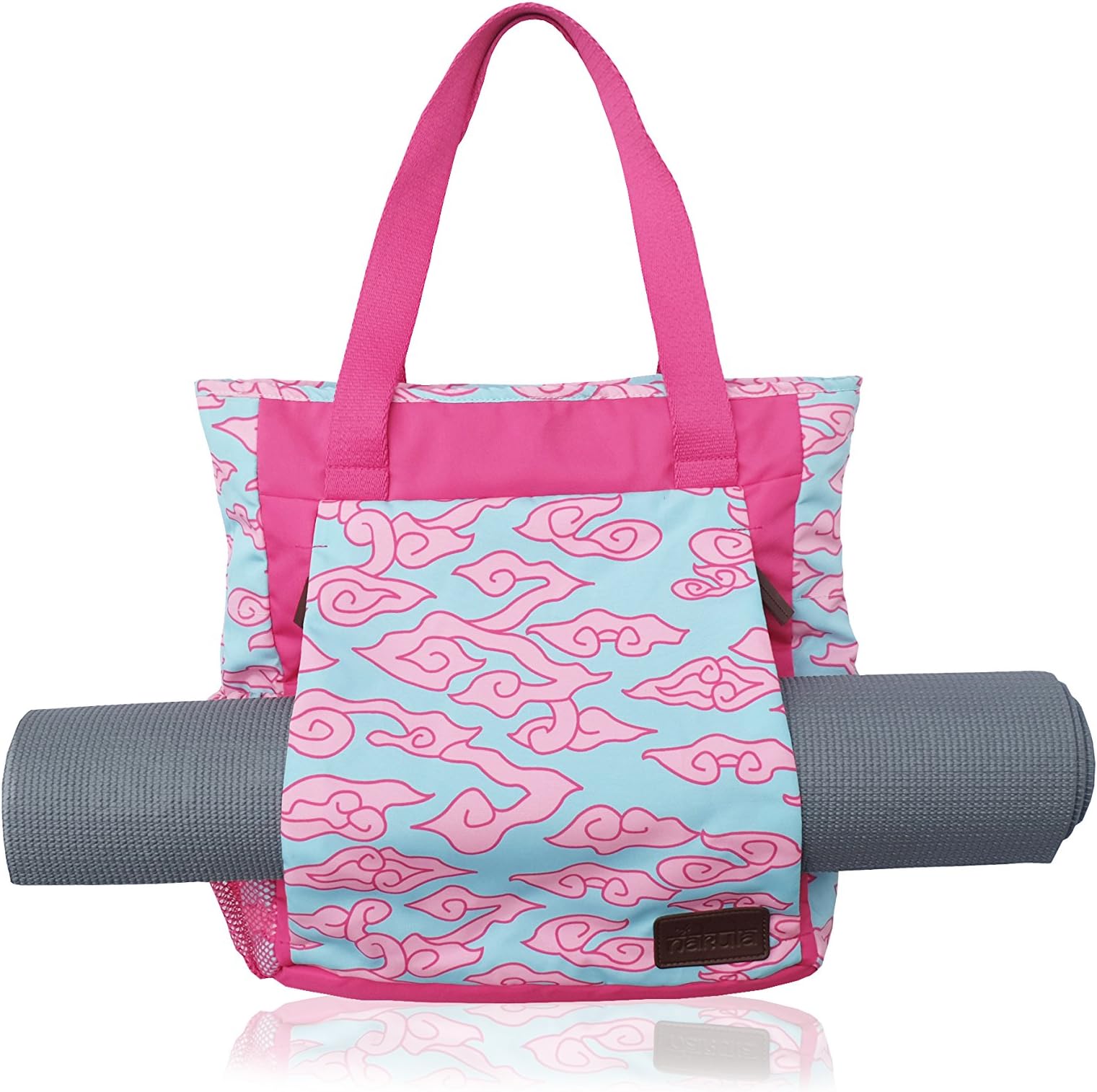 Yoga Mat Tote Bag | Handmade with Unique Batik Pattern | Authentic Art of Indonesia with 7 Compartments - Ideal for Office, Yoga, Pilates, Swimming, Traveling, Picnics, and Casual Uses