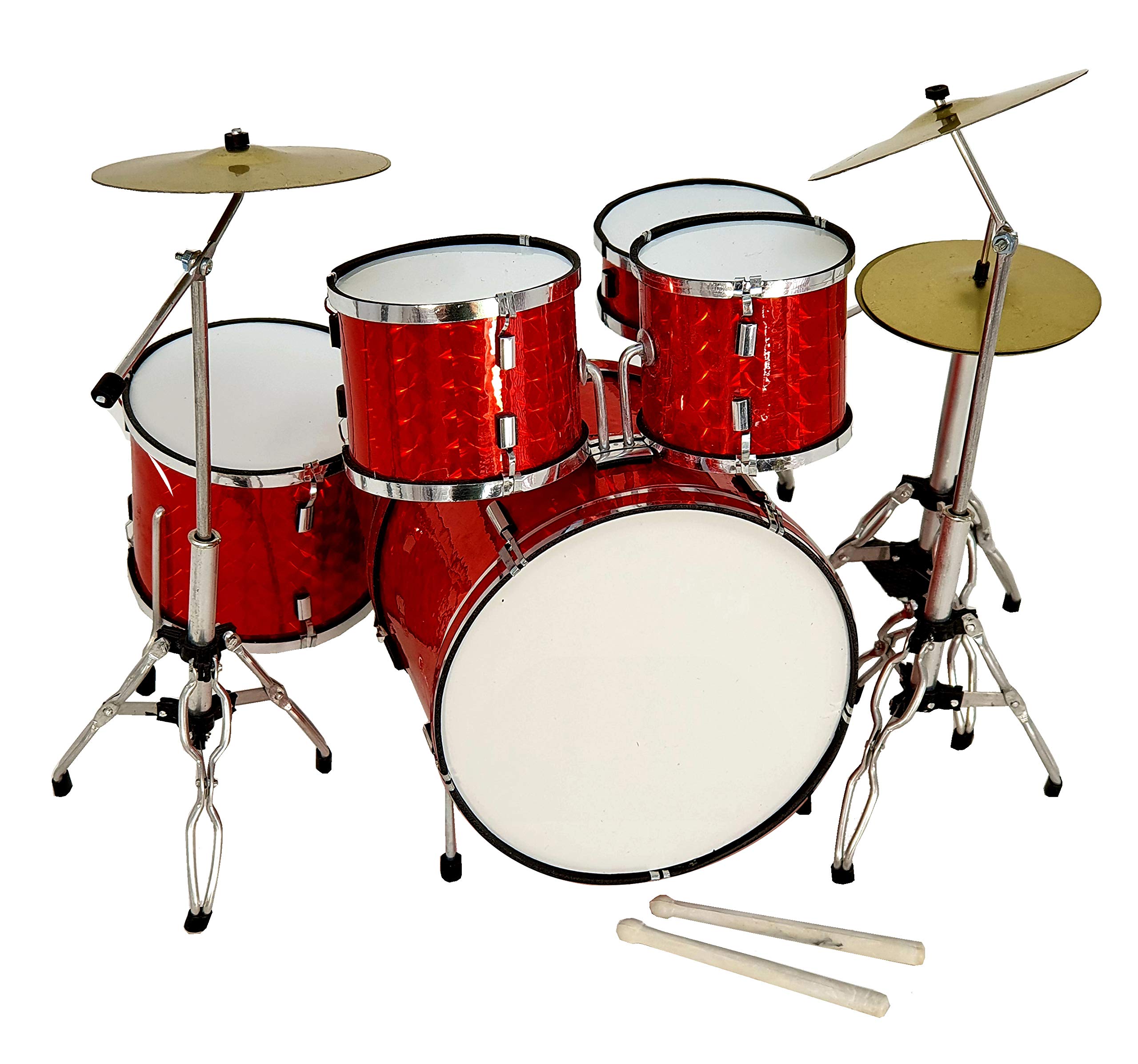 MINIATURA BATERÍA ACUSTICA ROJO CROMO MDR-0121 ROLLING REGALO MUSICAL ROCKMUSIC