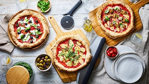Miniatura 9 de Ooni Cáscara de pizza de bambú de 16 pulgadas, tabla de servir de madera de 16 pulgadas, espátula de pizza, accesorios para horno de pizza
