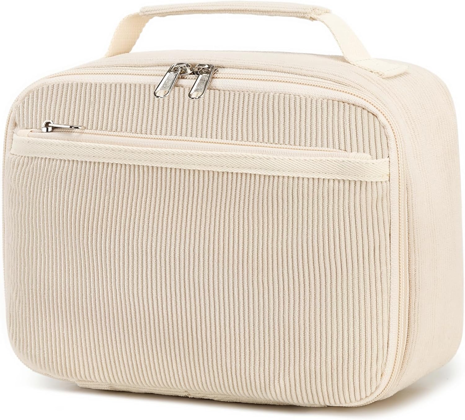 Bluboon Kids Girls Lunch Bag Insulated Lunch Box for school Corduroy Lunch Cooler Organizer School Kids Lunch Tote (Corduroy-White)