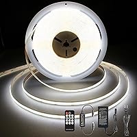 Vista 16 de Tira de LED COB, Tira de Luces LED 1M/3.28ft, Tiras LED Regulables por Toque, CRI90+, Luz COB LED Blanca Cálida 2700K, 960LEDs, Tira de Luces LED