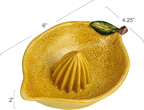 Miniatura 4 de Creative Co-Op Exprimidor de limón de gres cítrico Countryside, multicolor