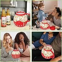 Vista 6 de MMUGOOLER - Palomitero de vidrio para microondas, frasco original de palomitas de maíz de 2.25QT con tapa de silicona, sin BPA, apto para Rojo
