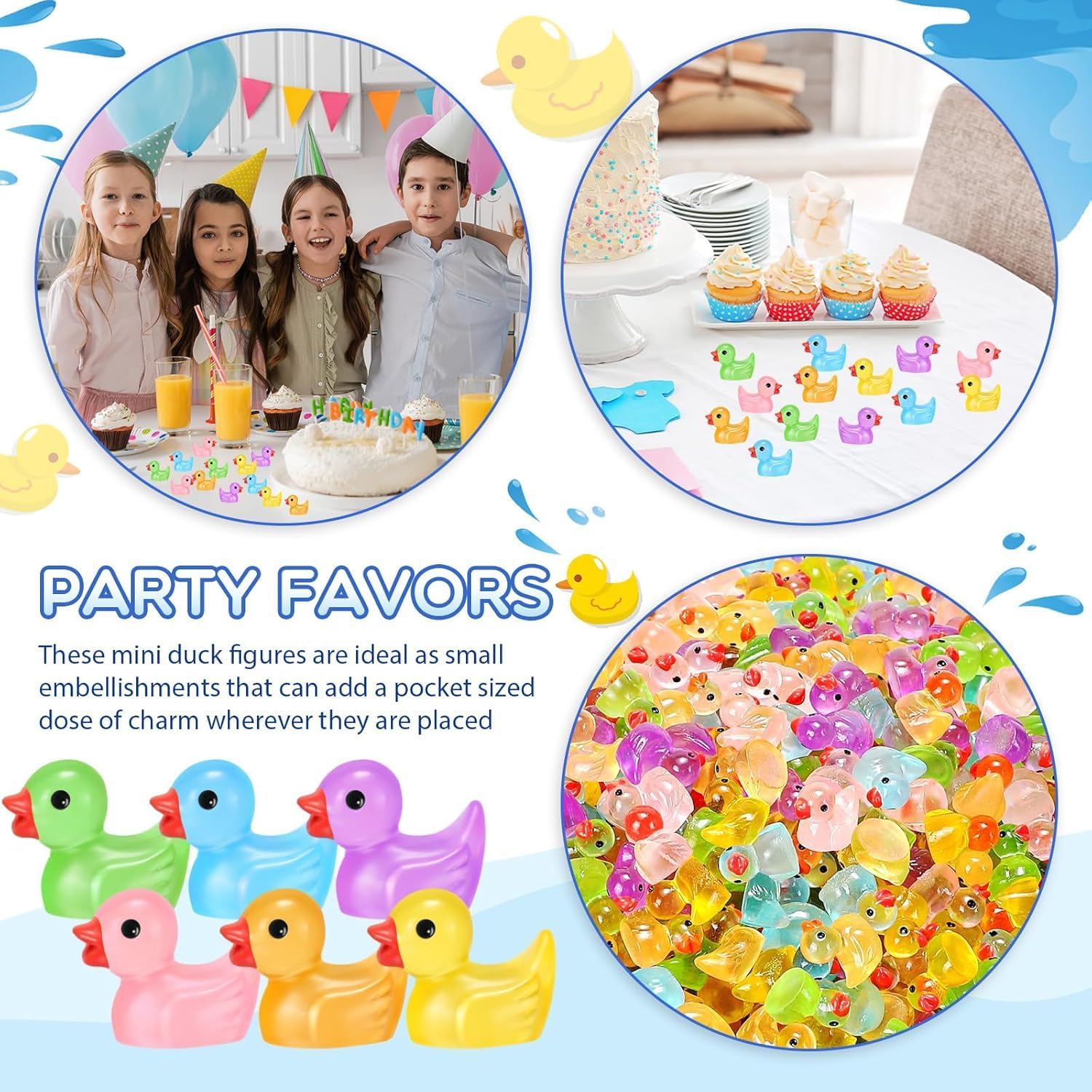 Barydat 125 Pcs Glow in Dark Mini Resin Ducks, Color Halloween Hide Prank image 5