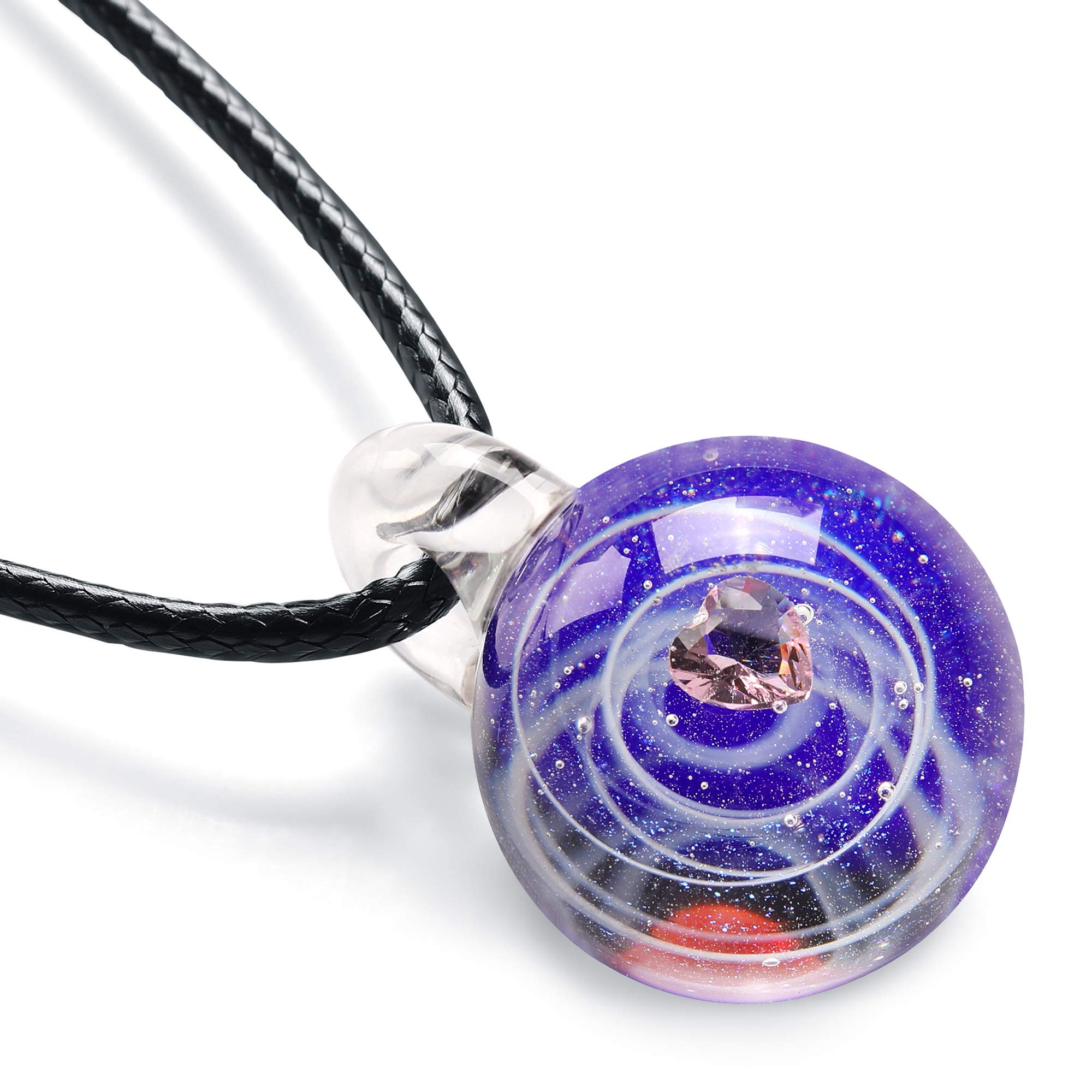 Xiannvxi Fashionable Cool Galaxy Universe Glass Pendant Necklace