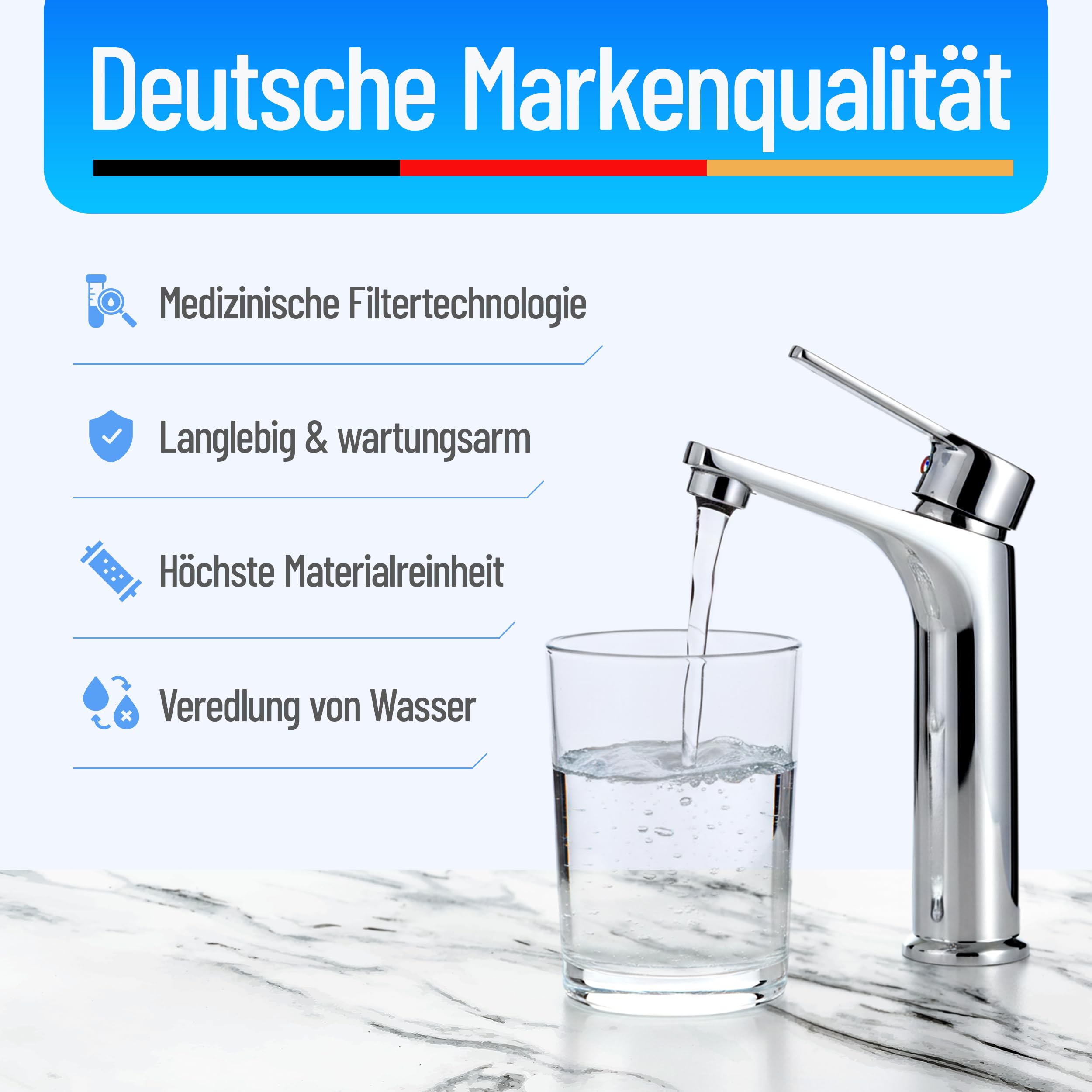 sanquell Trinkwasserfilter SPFP Plus Superpure | Mikrofiltration in Turbogeschwindigkeit | 6 Liter pro Minute | nachhaltige Aktivkohle und Membranfilter aus der Medizintechnik