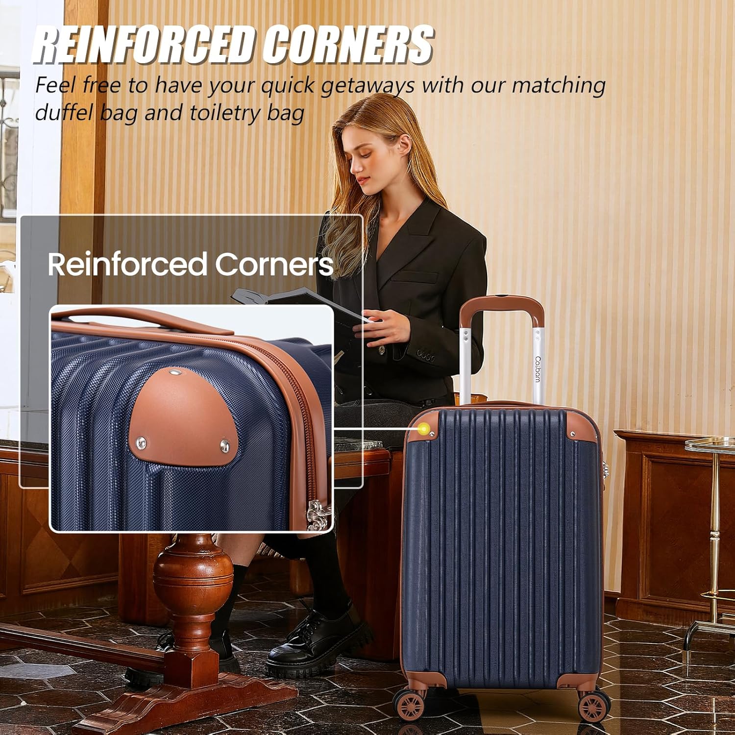 Luggage Sets 5 Piece Suitcases with Wheels, Suitcase Set ABS Hard Case Luggage with TSA Lock Spinner Wheels Durable Travel Luggage - Image 3