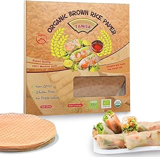 TANISA Organic Brown Rice Paper Wrapper, Healthy Gluten Free Spring Roll...
