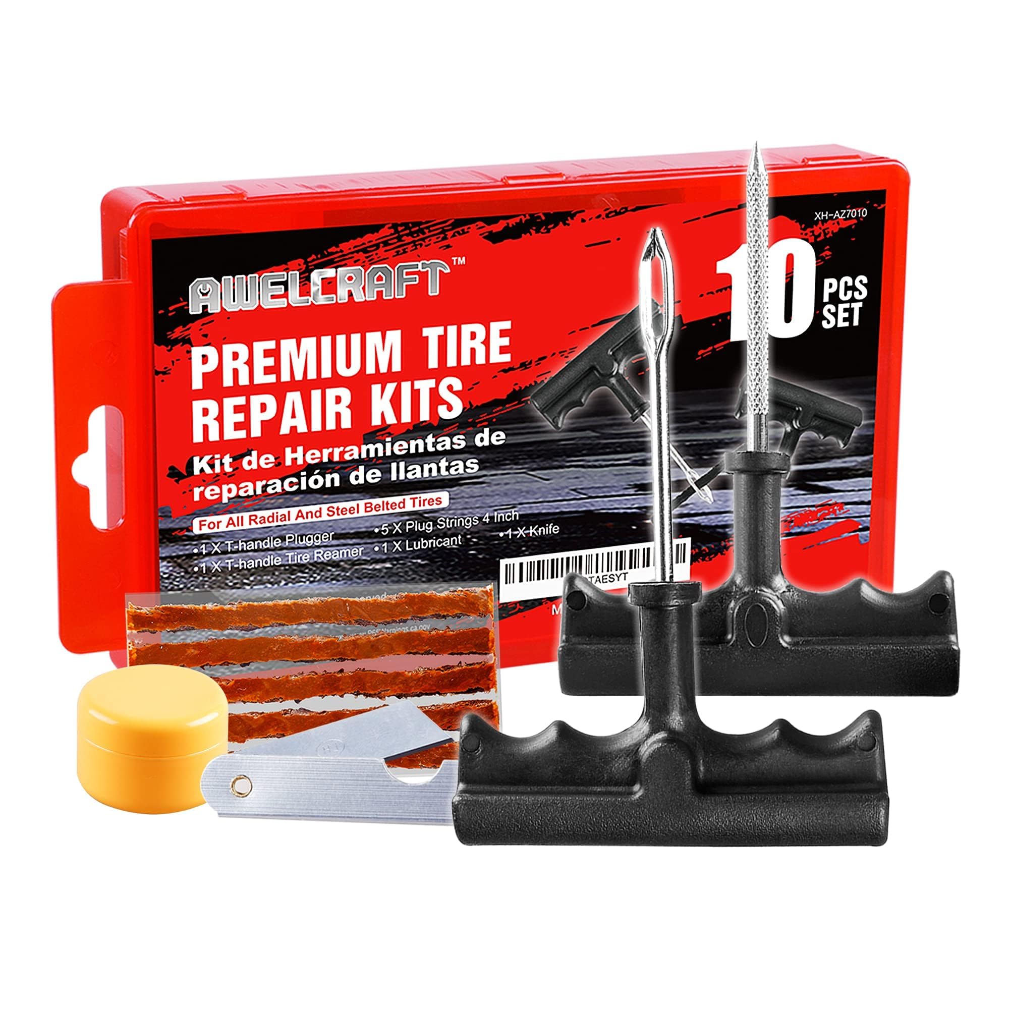 AWELCRAFT 10-Piece Tire Repair Kit