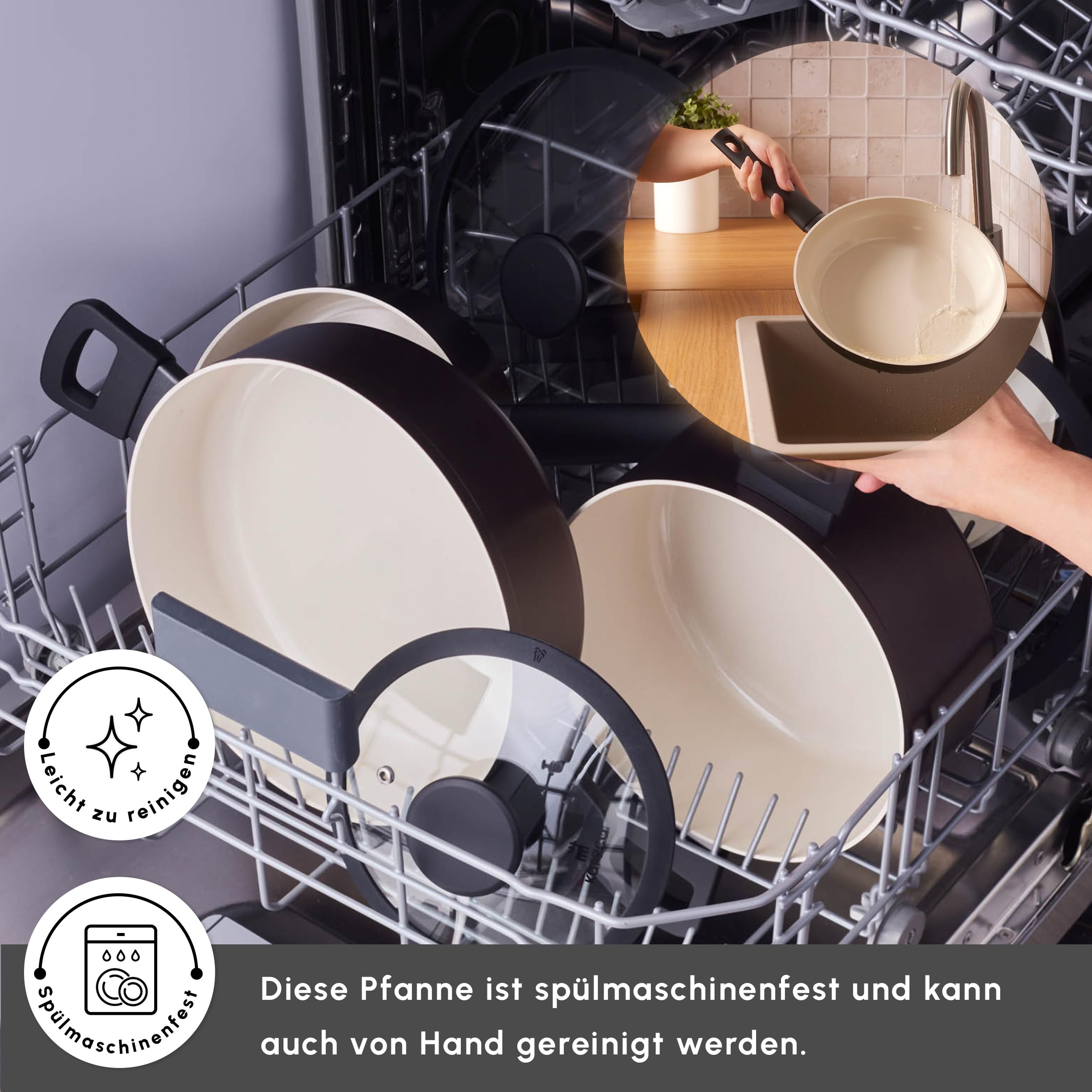 Karaca Ceramica Iconic Bronze - Set di 7 pentole antiaderenti a induzione, lavabili in lavastoviglie, adatte per piano cottura a induzione, colore: bronzo