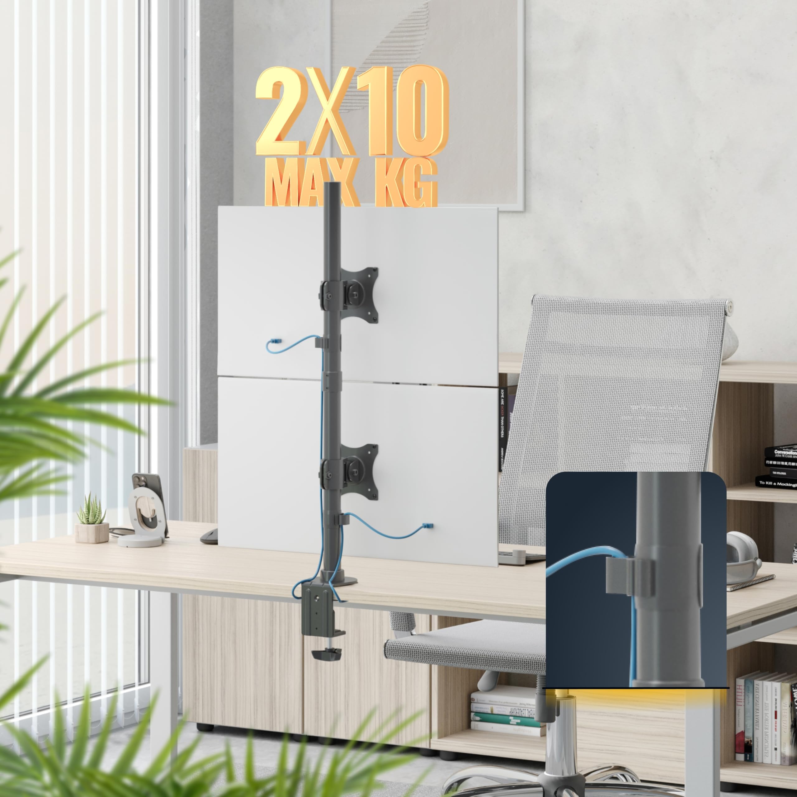RICOO TS8511 Supporto monitor da scrivania 13-27 pollici per 13 27 pollici girevole inclinabile fino a 10 kg max VESA 100x100