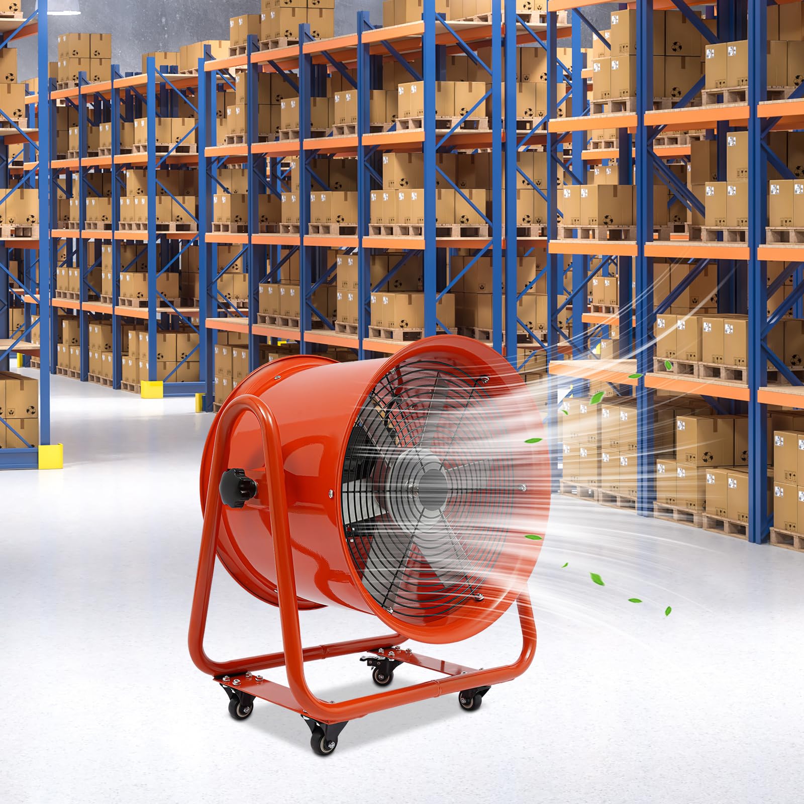 Ventilatore a tamburo, ventilatore industriale, 15000 CFM, inclinazione regolabile a 90°, ventilatore a pavimento, macchina eolica per magazzino, officina, fabbrica, cantina