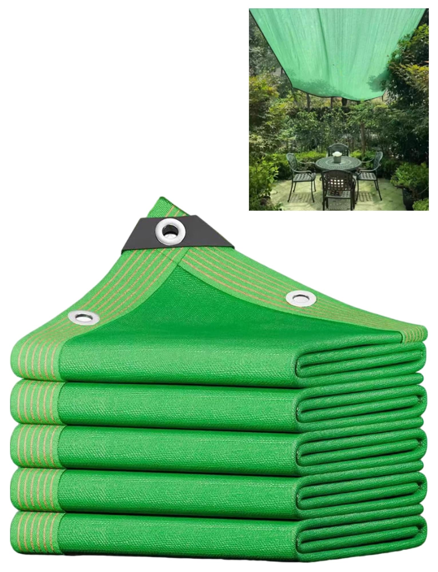 Filet d'ombrage vert 8x18m avec œillets pour serre et pergola