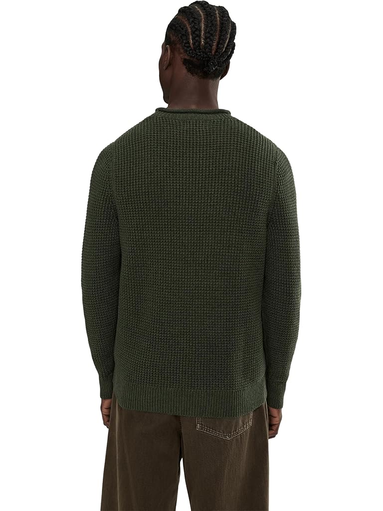 Gray L.L.Bean Organic Cotton Waffle Sweater Rollneck Crew