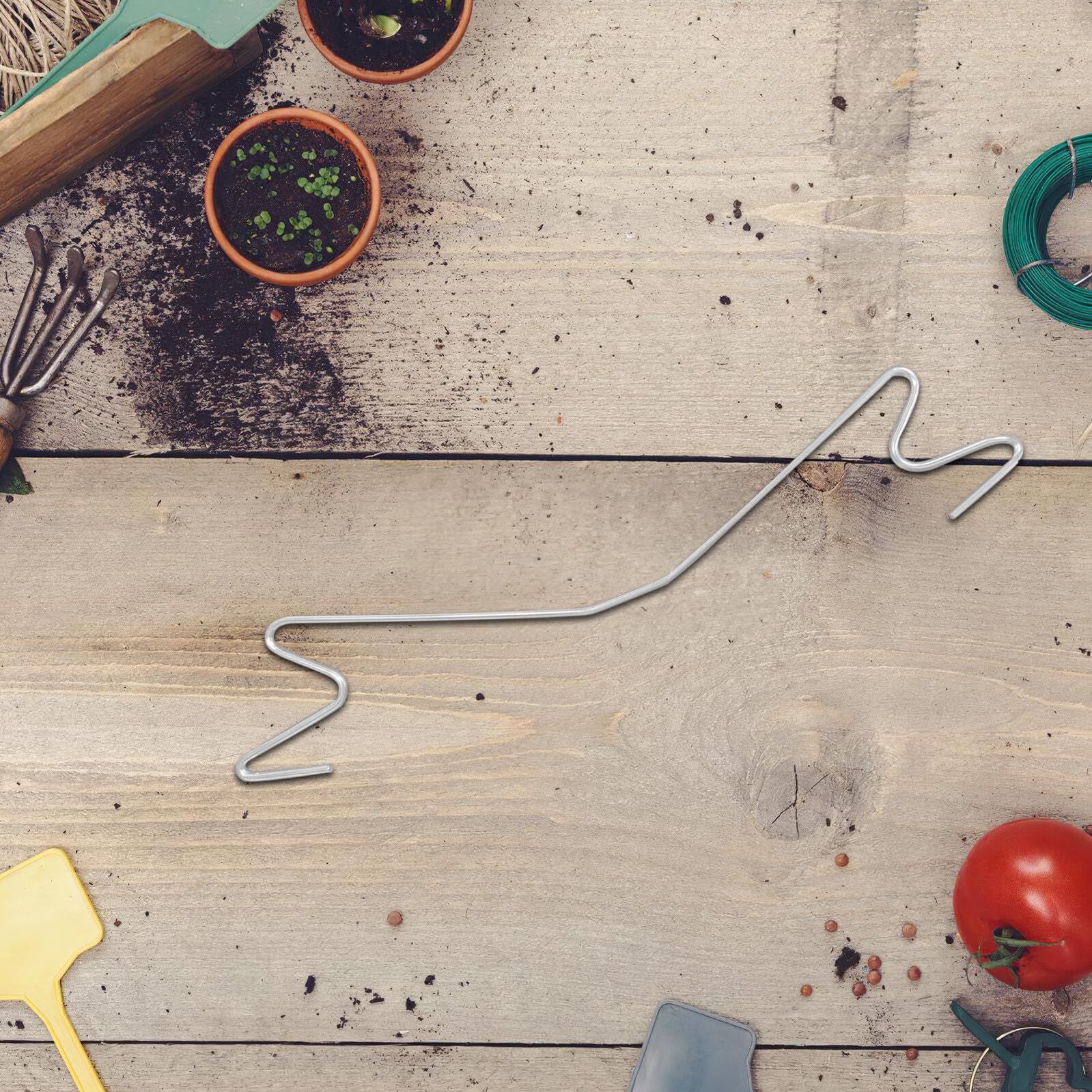 LALAFINA 30 Pezzi Ganci per Pomodoro in Ferro Argento per Supporto Piante, Facile Installazione, Promuovono Crescita Sana delle Viti, per Serra e Giardino Interno