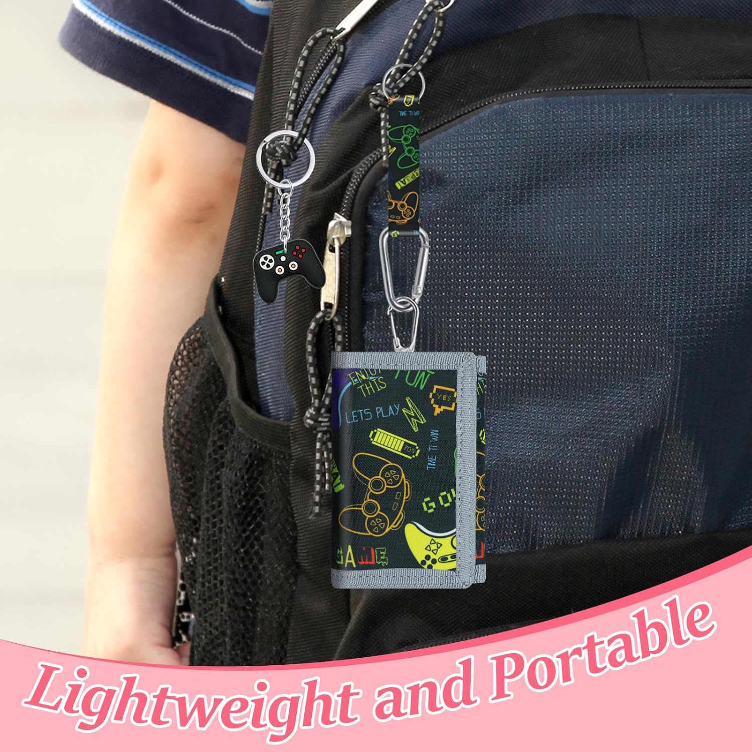 sundee Kids' Wallets for Boys and Girls, Trendy and Functional with Eye - Catching Charms and Matching Lanyards in Multiple Themes - Ideal for Every Little Explorer's Storage Needs-Game 2