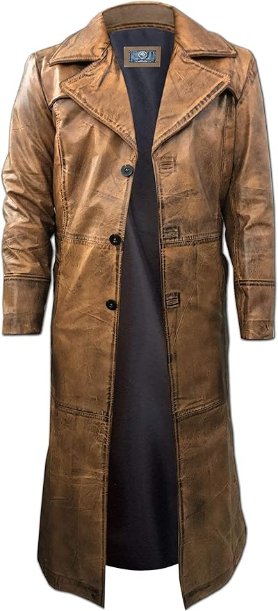 Leather Trench Coat Mens Full Length - Leather Duster Coat For Men at
