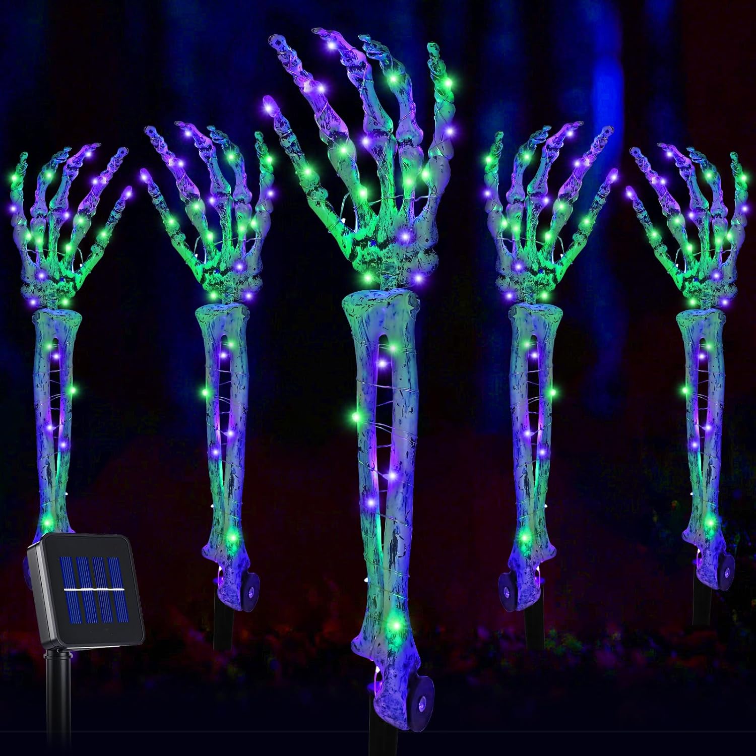 Halloween Decorations 5 Pack Solar Powered Skeleton Arm StakesLights 110pcs Bright LED Light Beads 8 Modes Waterproof Solar Charging Suitable for Outdoor Yard Lawn Home Party Decor Halloween Decorations 5 Pack Solar Powered Skeleton Arm StakesLights 110pcs Bright LED Light Beads 8 Modes Waterproof Solar Charging Suitable for Outdoor Yard Lawn Home Party Decor