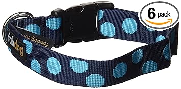 fabdog Polka Dot Dog Collar Blue (Medium)