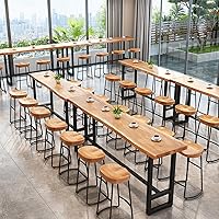 Vista 6 de Mesa de bar de madera maciza, mesa de bistró, mesa alta, mesa de desayuno, mesa de pub, muebles de cocina para sala de estar, comedor, cafetería