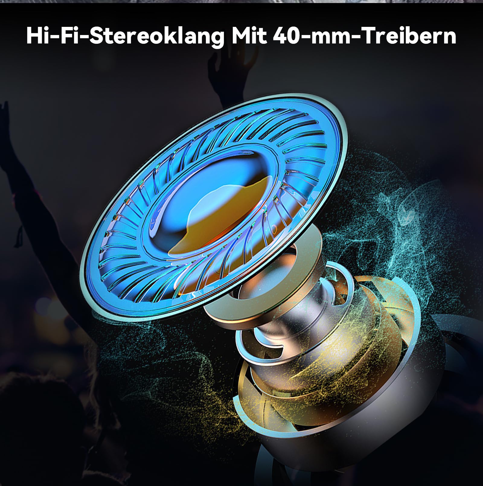 X1 Motorrad Headset Bluetooth 5.3, 40mm Hi-Fi, 60h Akkulaufzeit | Helm Kopfhörer für Musik und Navi-Ansage Hören, Sprachassistent, IP67, 800mAh Akku, DSP/CVC-Geräuschunterdrückung