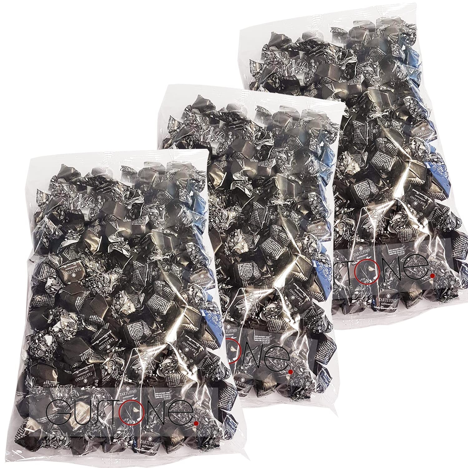 GUSTONE. Antica Torroneria Schokoladentrüffel Tartufi Dolci Extranero 3kg | 3x1kg Großpackung, Tartufi Dolci, traditionelle Rezeptur, Trüffel-Pralinen Schokoladen-Trüffel, Trüffelpraline