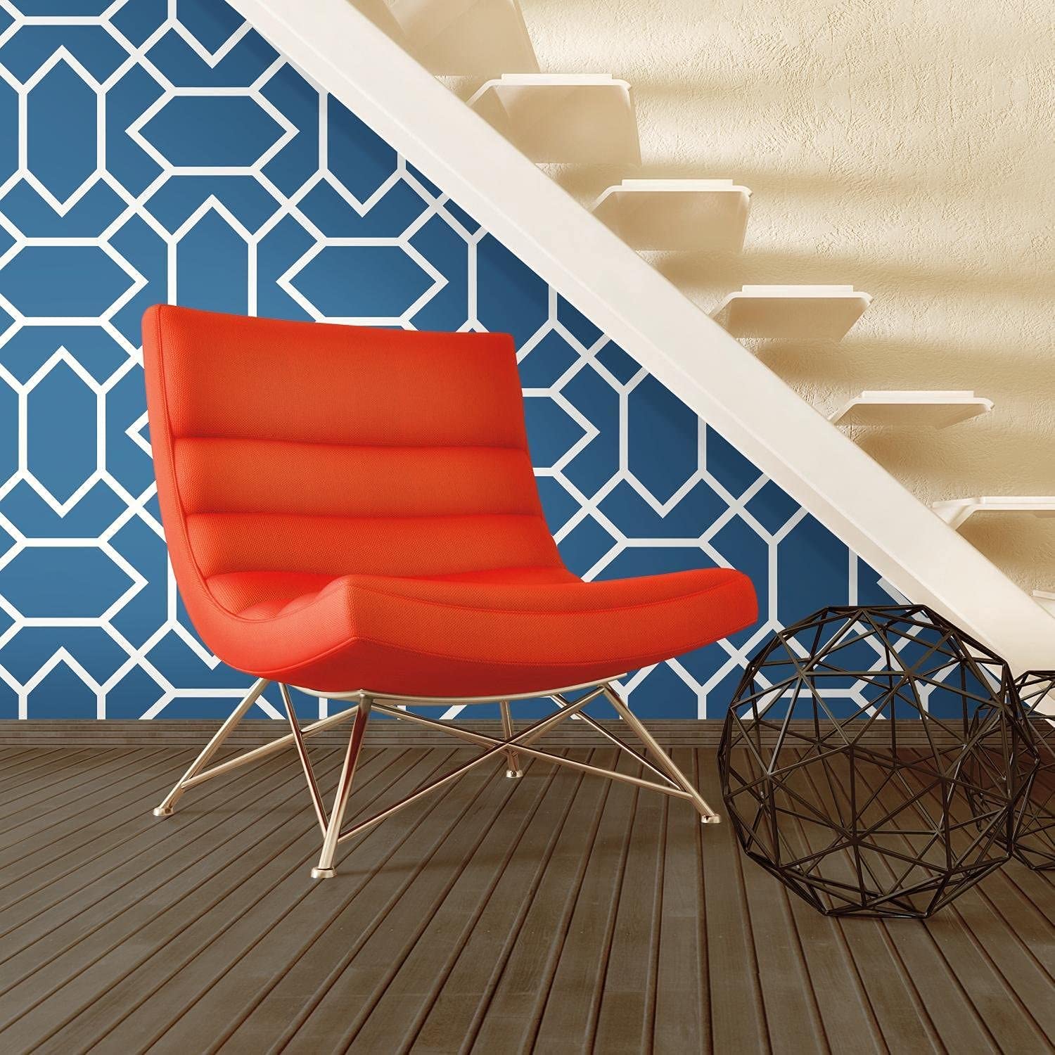 RoomMates Blue Modern Geometric Peel and Stick Wallpaper, 52.1 x 502.9 cm - Image 2