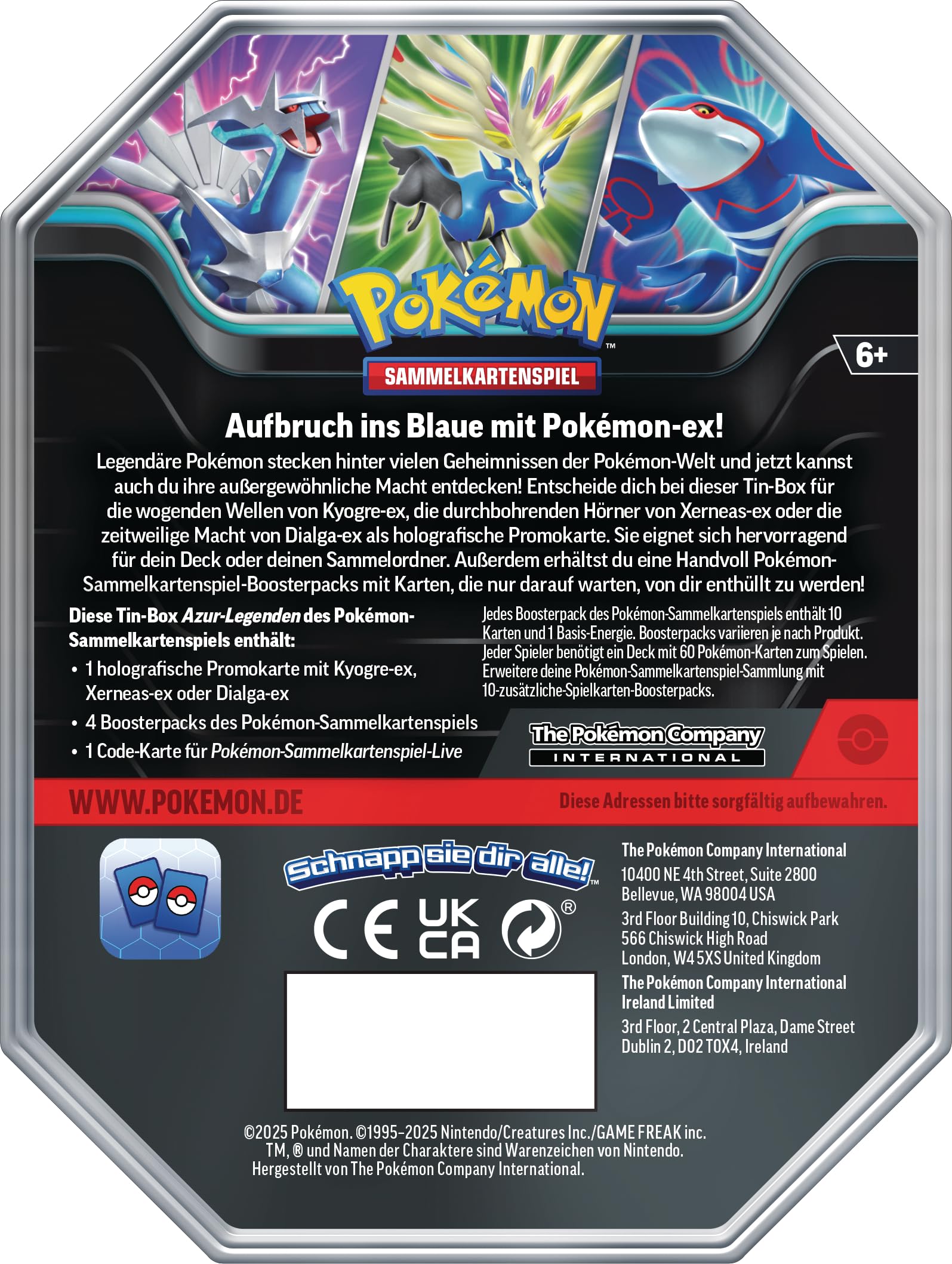 ポケモンカードゲーム PRECIOS COLECTOR BOX Pokémon - Trading Card Game: Tin-Box Azure Legends: Xerneas