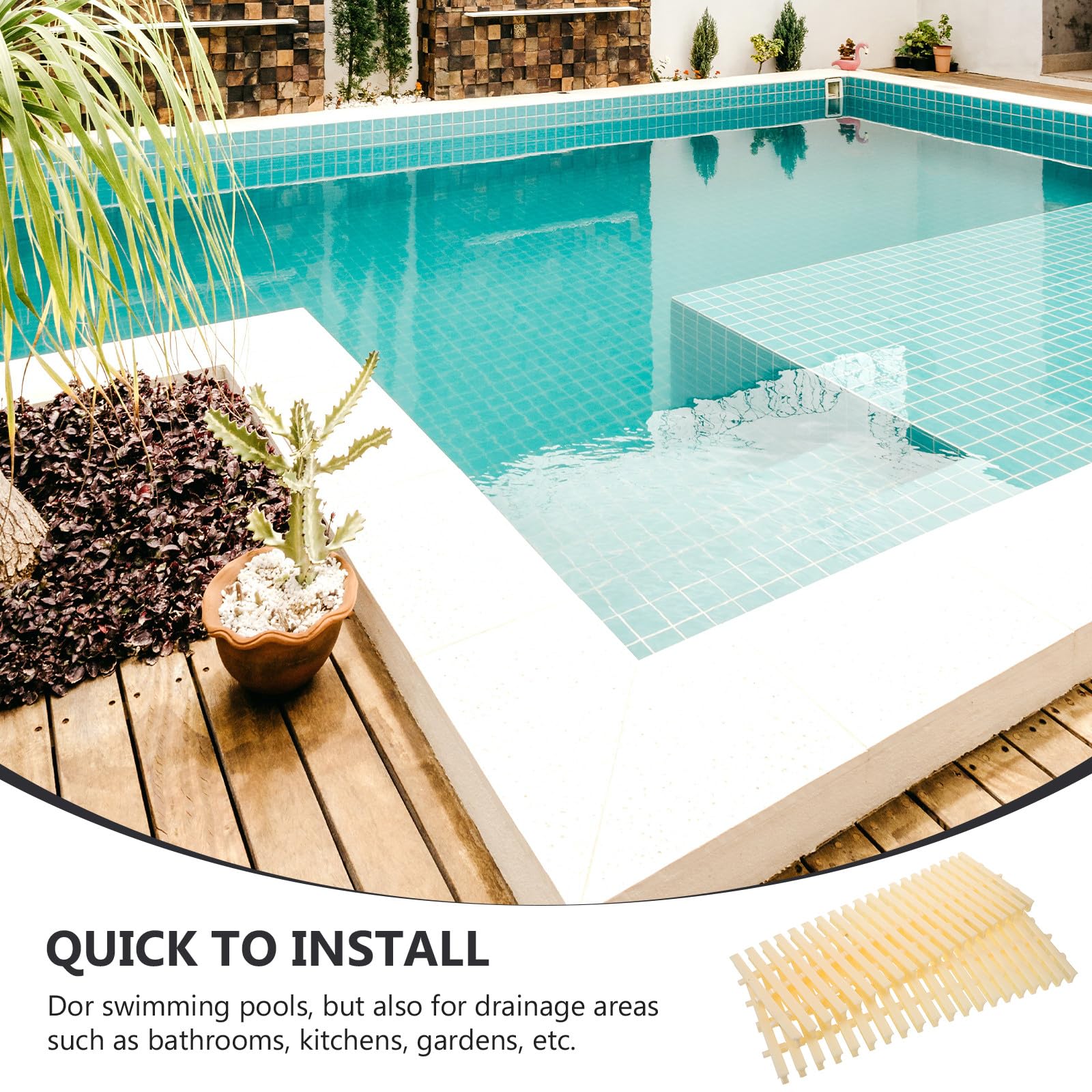SUPVOX Rejilla de Repuesto para Piscina Antideslizante de Plástico Beige Diseño Encajable, Accesorio Versátil para Suministro de Piscinas Desmontables Exteriores