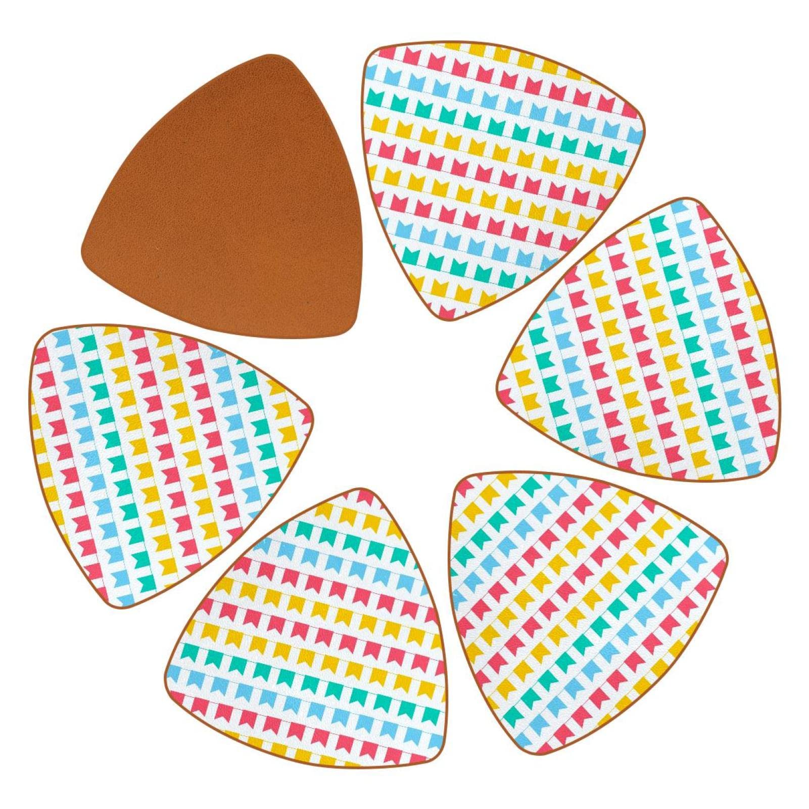 Lot de 6 sous-verres pour boissons avec motifs petits drapeaux de couleur