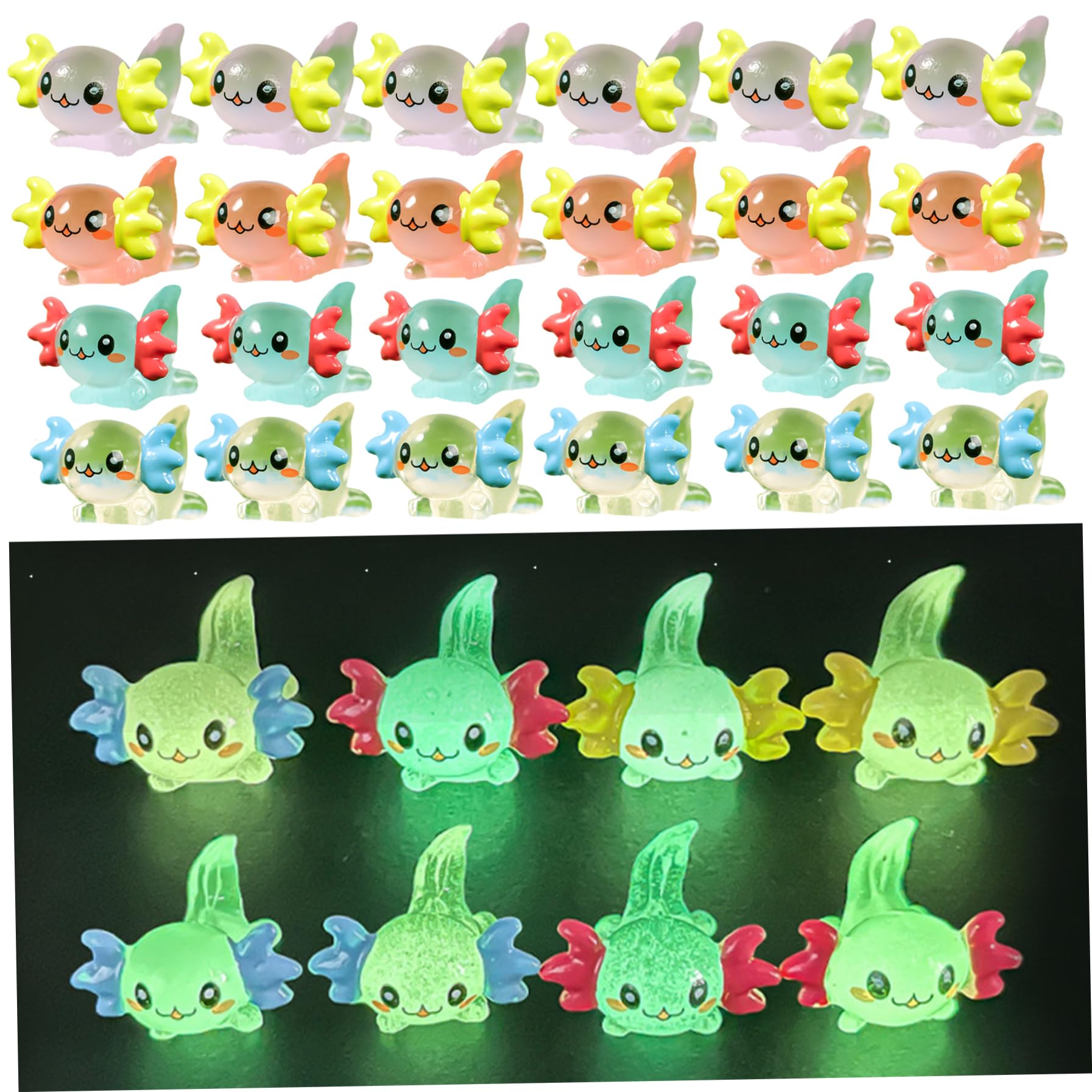 Lot De 24 Mini Axolotl En Résine - Ornements Miniatures Pour Maison De