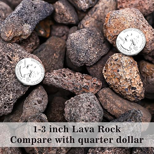 Miniatura 2 de GRISUN Granules - Piedra de lava para pozo de ajuste, piedras de lava templadas naturales seguras de 1-3 pulgadas para chimenea, paisajismo, cuencos