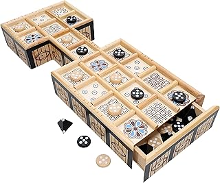 Comprar We Games, Royal Game of UR, Juego de Mesa Antiguo de Estrategia para Dos Jugadores, con Tablero de Madera de 34 x 14 cm y cajones de Almacenamiento, Ideal para entusiastas de la Historia