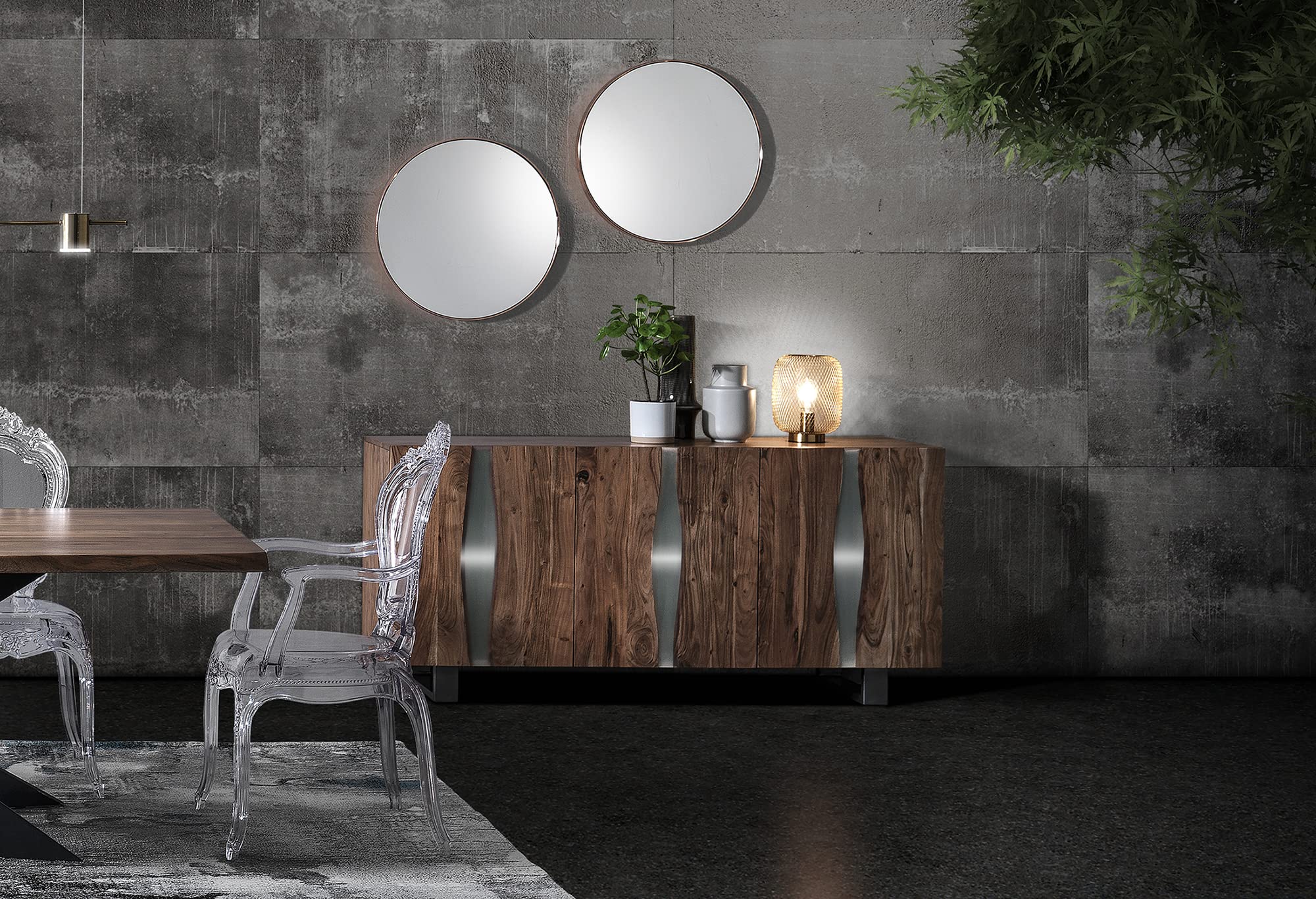Alarmklok Copper Wandspiegel LED