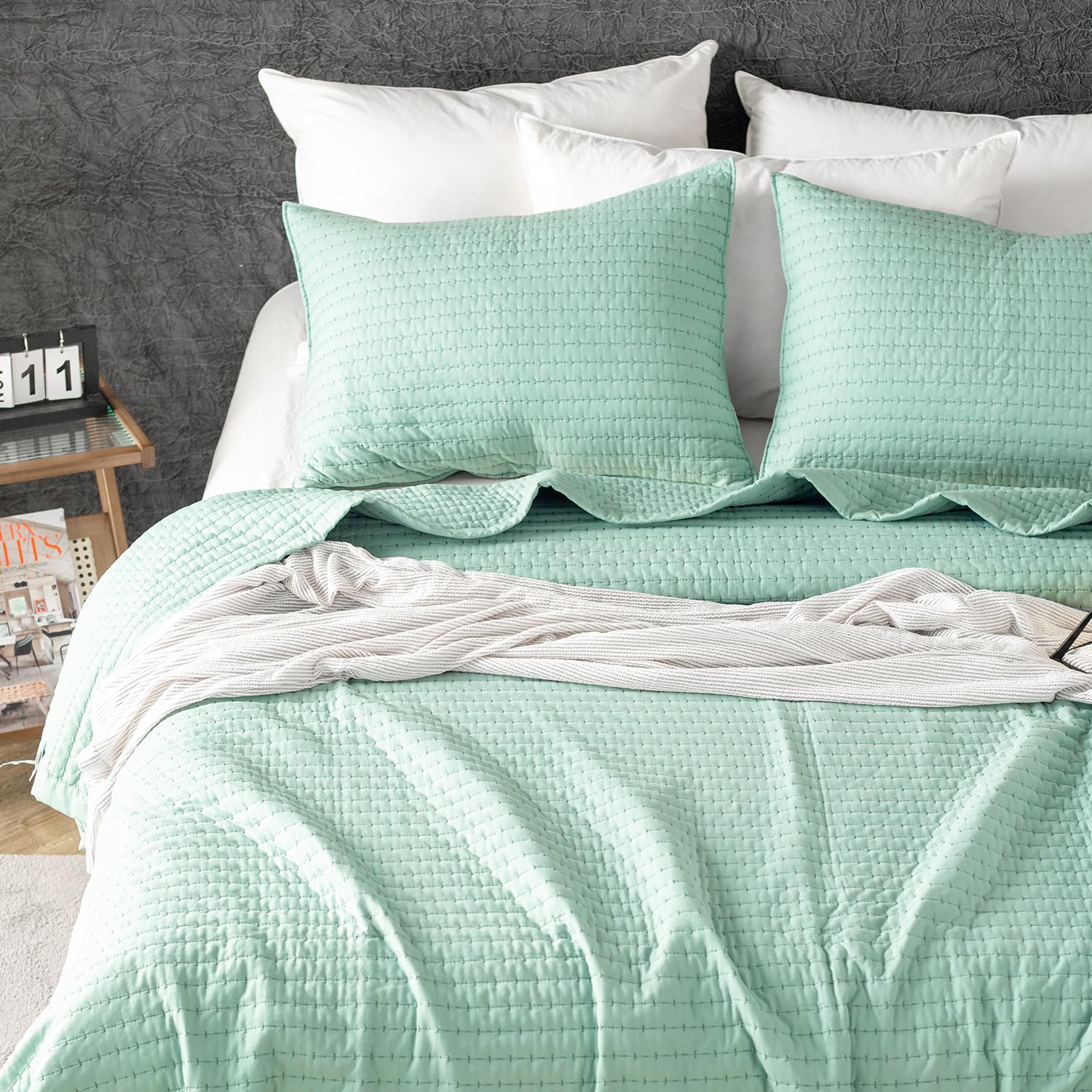 KASENTEX Quilt Mini Set Stone Washed Super Soft