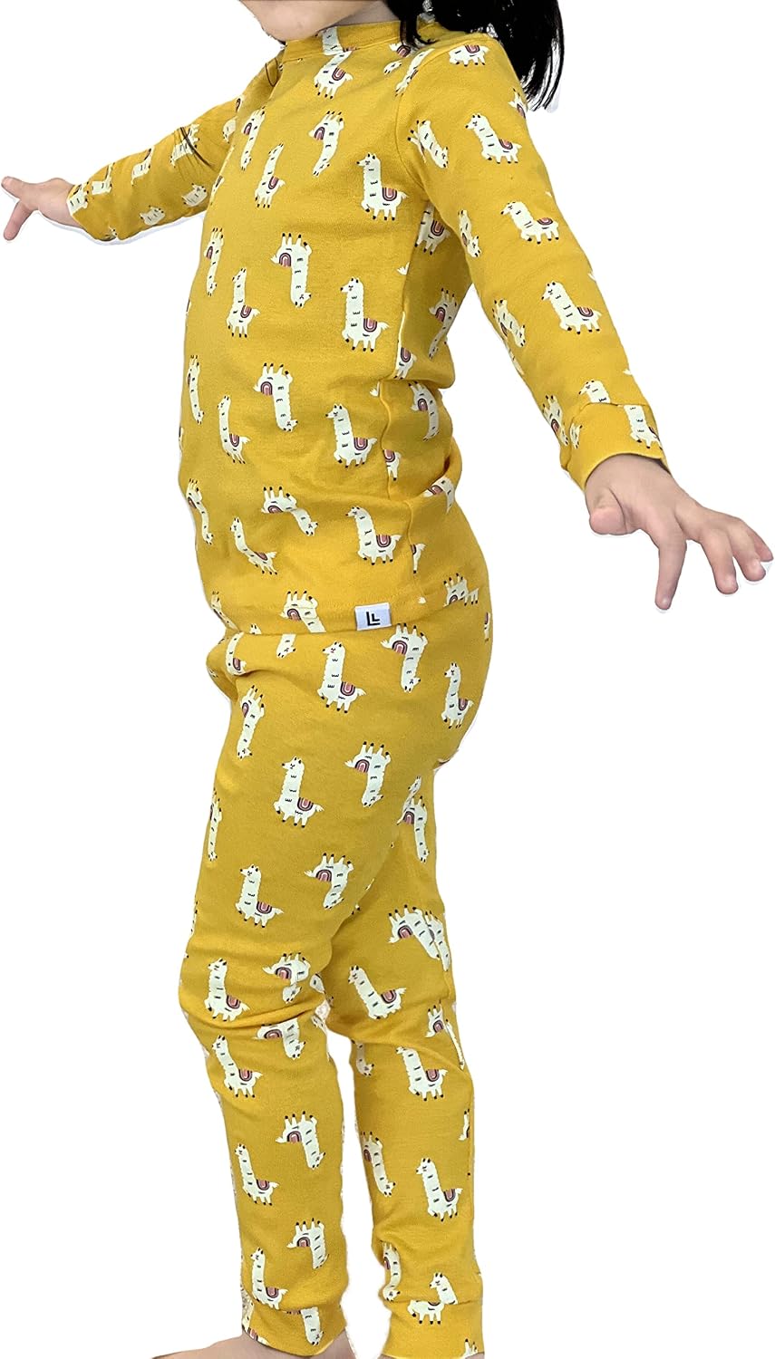 12M-5Y Kids Toddlers Girls Boys Baby 100% Cotton LLAMA Snug Fit Sleepwear Pajamas 2 Pcs Pjs Set