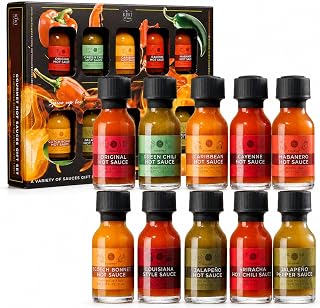 Master Hot Sauce Collection, 10 Gourmet Pepper Sauce Variety Pack | Includes Habanero, Jalapeño, Sriracha & Louisiana Style, Perfect for Wings, Burgers, Tacos, Everyday Cooking, BBQs & Parties