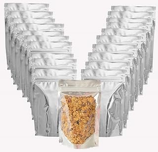 Mylar bags-50 pack mylar ziplock bags for food storage, 50 Pieces aluminum bags ziplock Good for Food, Beans, Grain, airtight resealable mylar bags, sealing mylar bags aluminum foil bags, size (4x6)